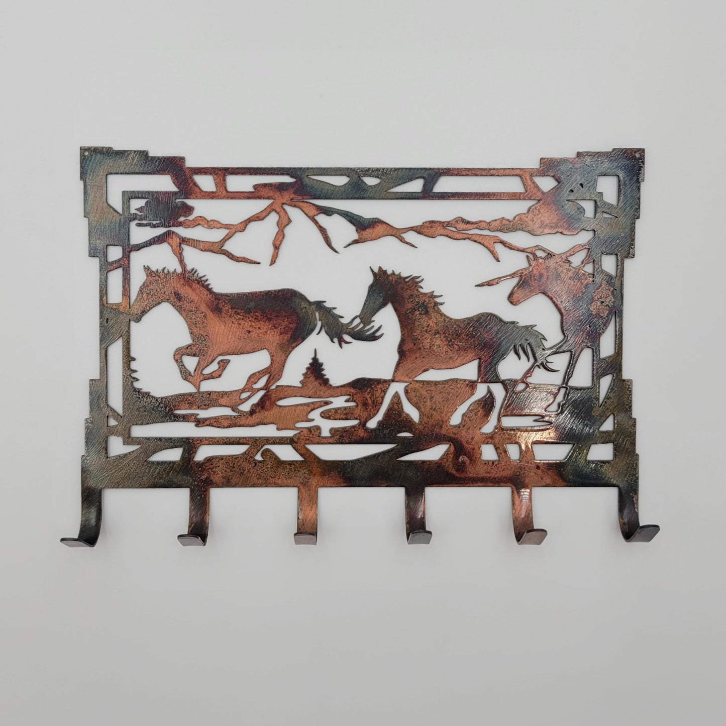 Southwest Horse Metal Key Rack