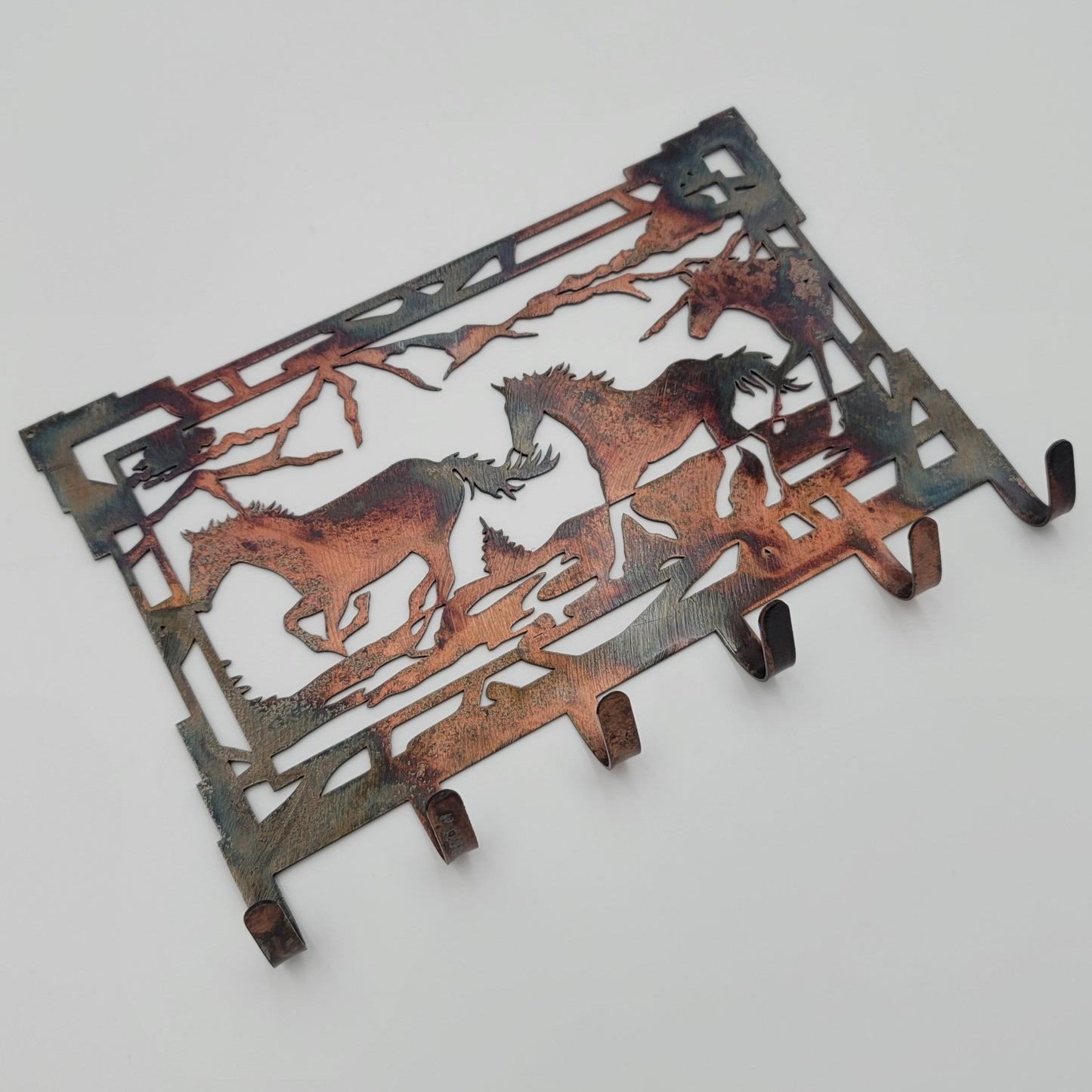 Southwest Horse Metal Key Rack