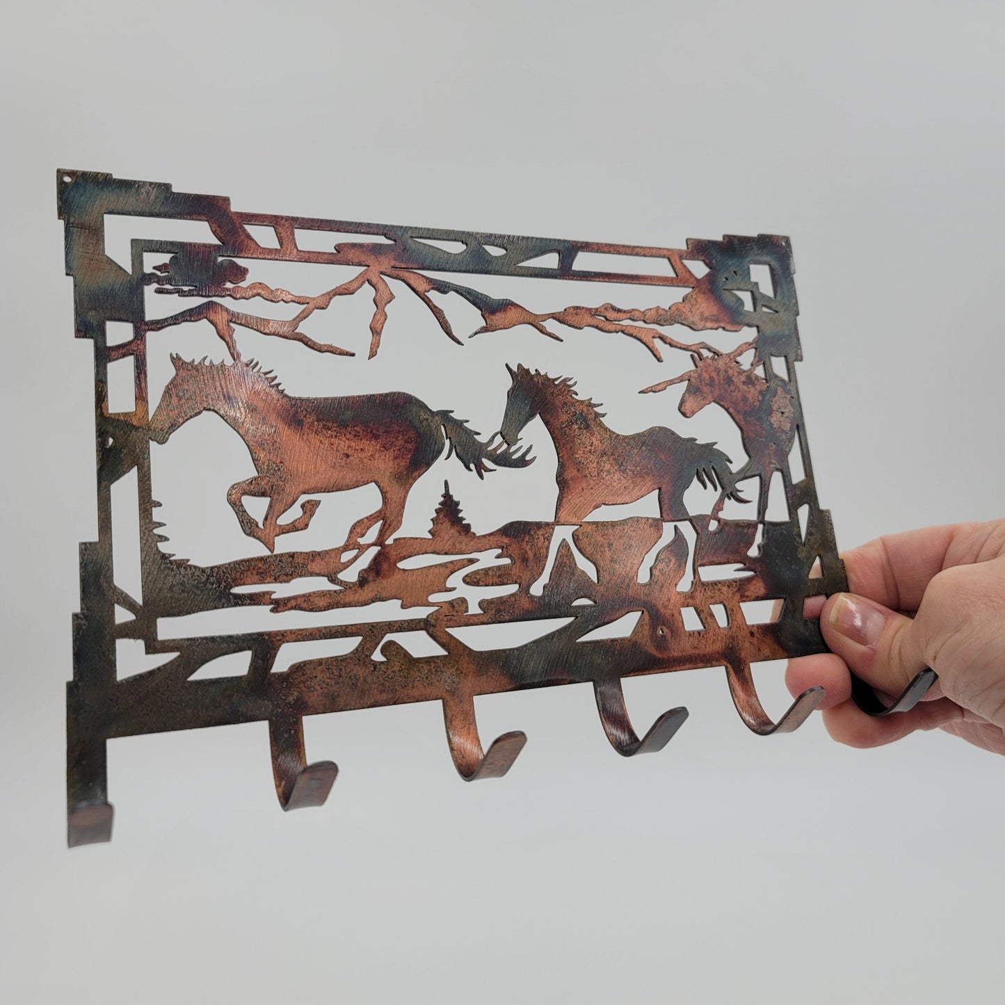 Southwest Horse Metal Key Rack