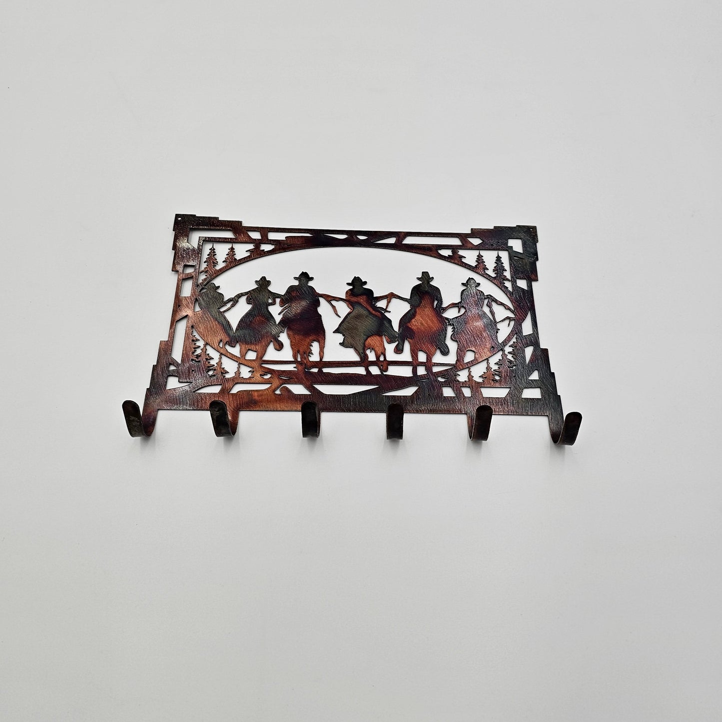 Rustic Cowboy Metal Key Rack