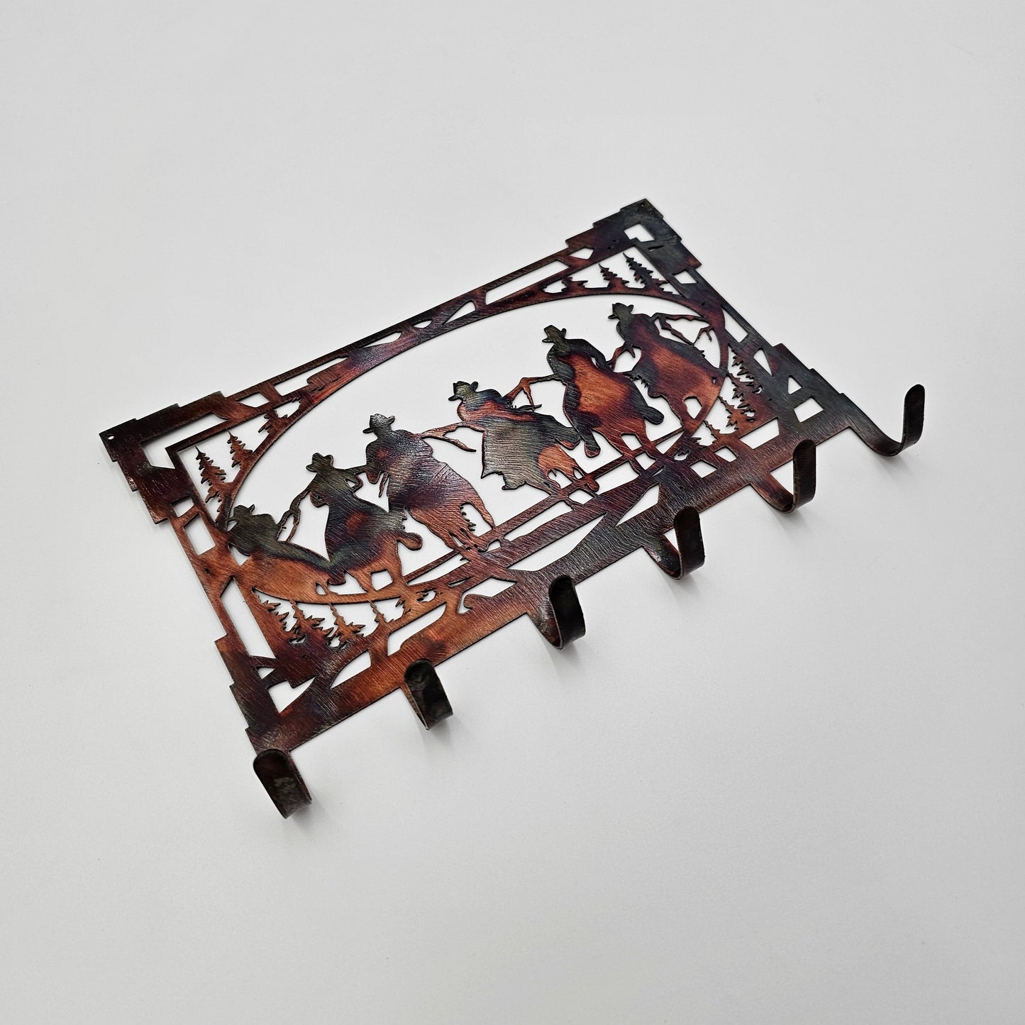 Rustic Cowboy Metal Key Rack