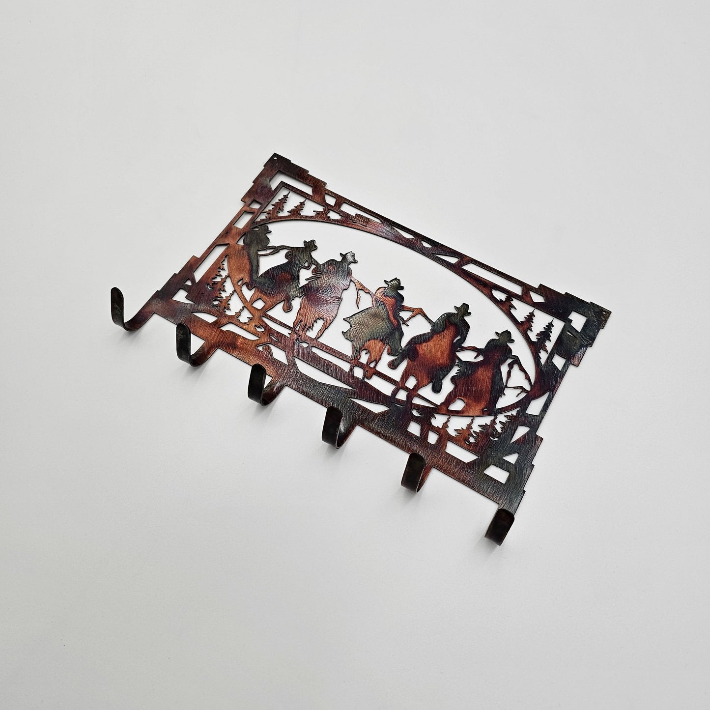 Rustic Cowboy Metal Key Rack