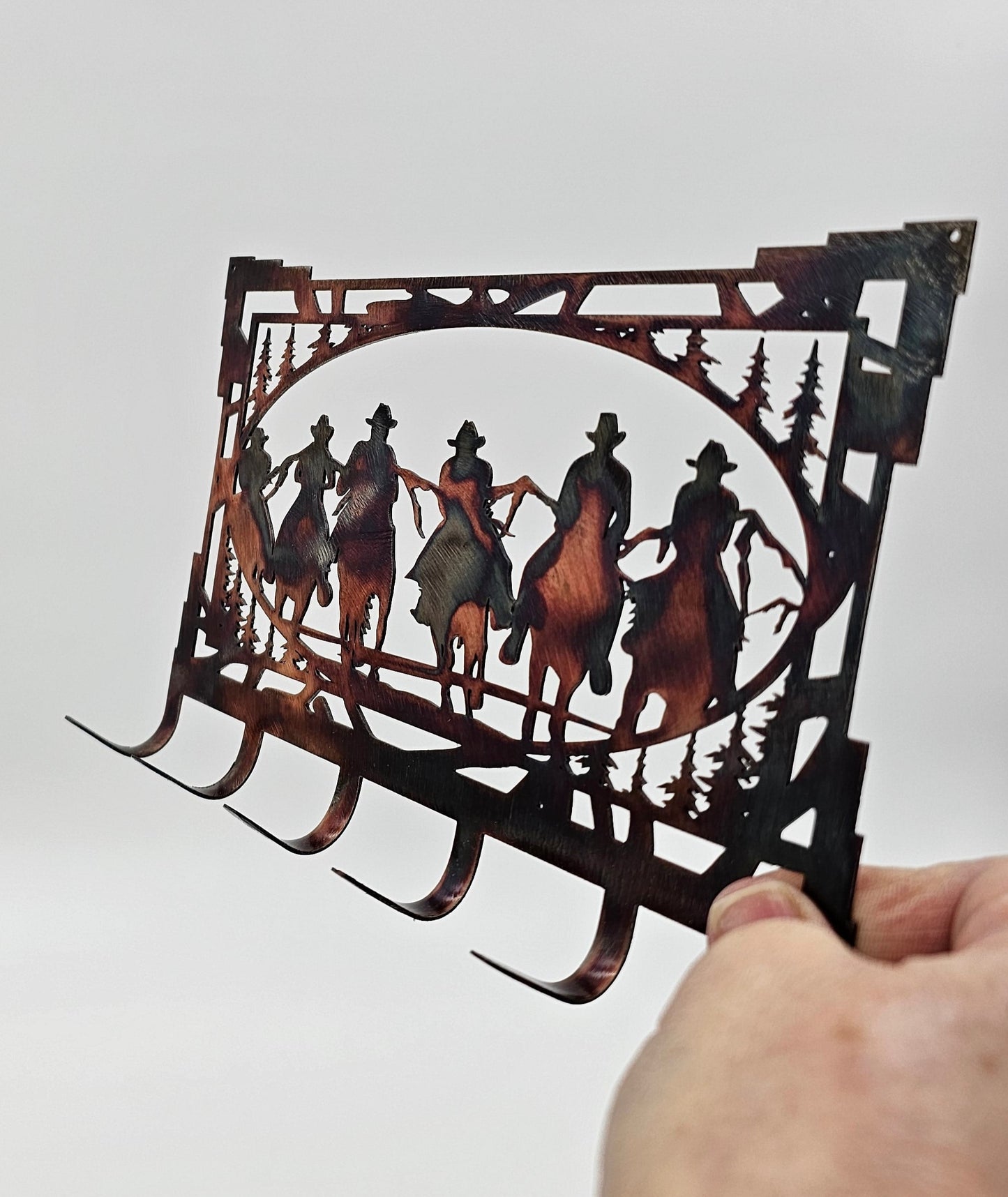 Rustic Cowboy Metal Key Rack