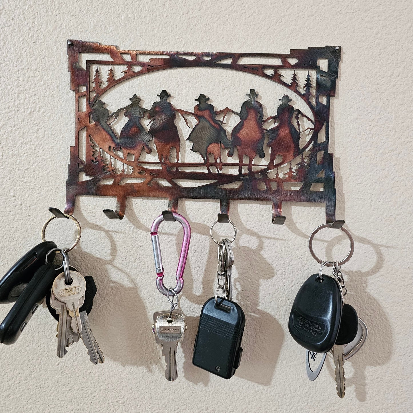 Rustic Cowboy Metal Key Rack