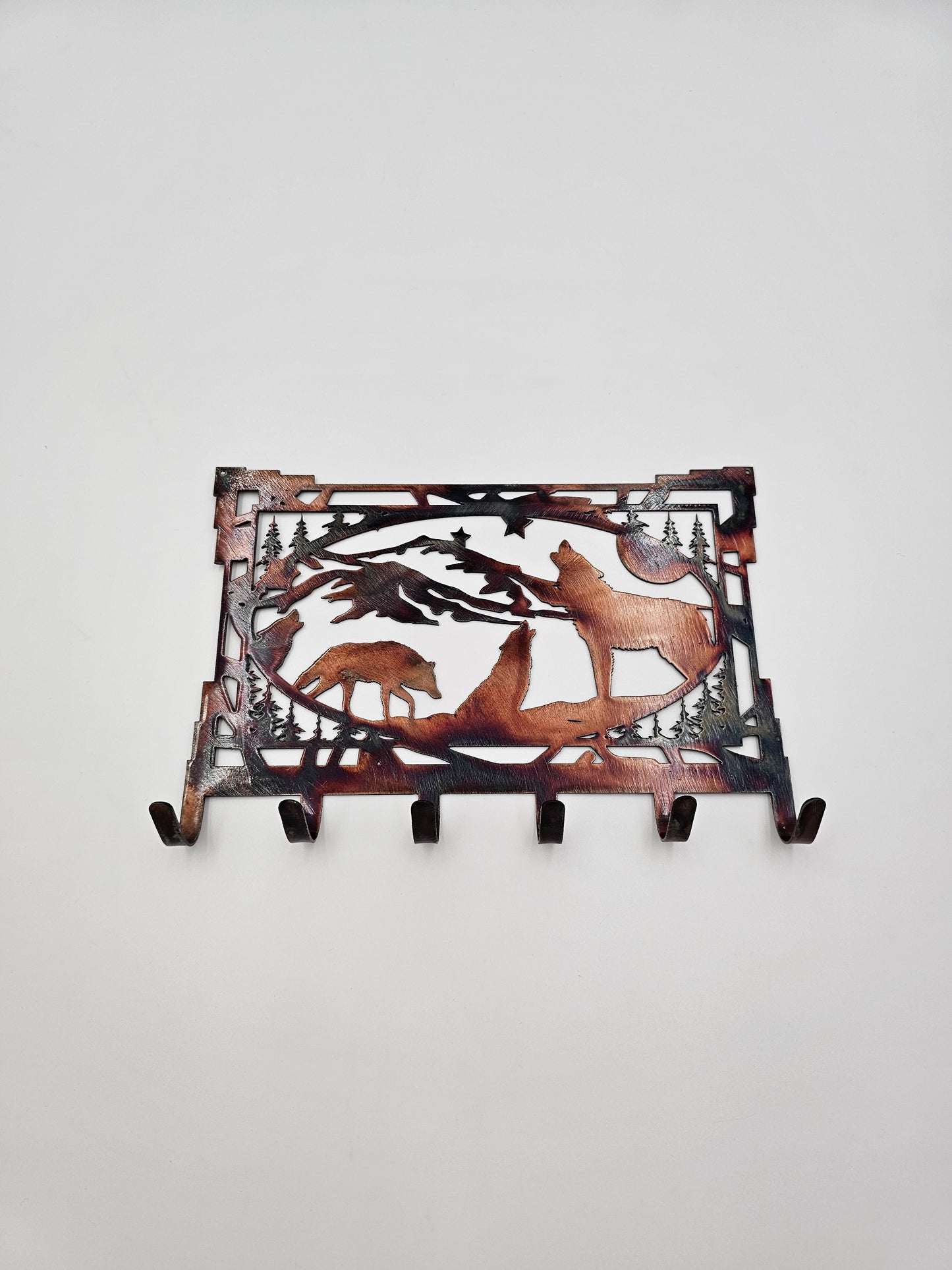 Southwest Oval Wolf Key Rack