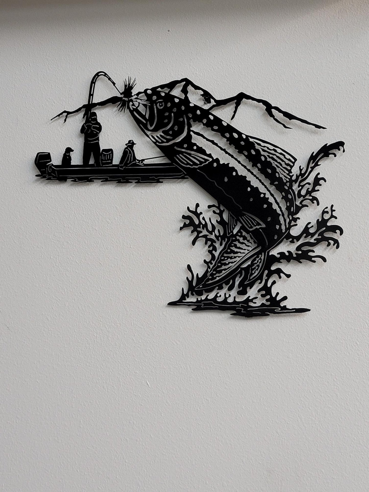 Fish & Boat Metal Wall Hanging
