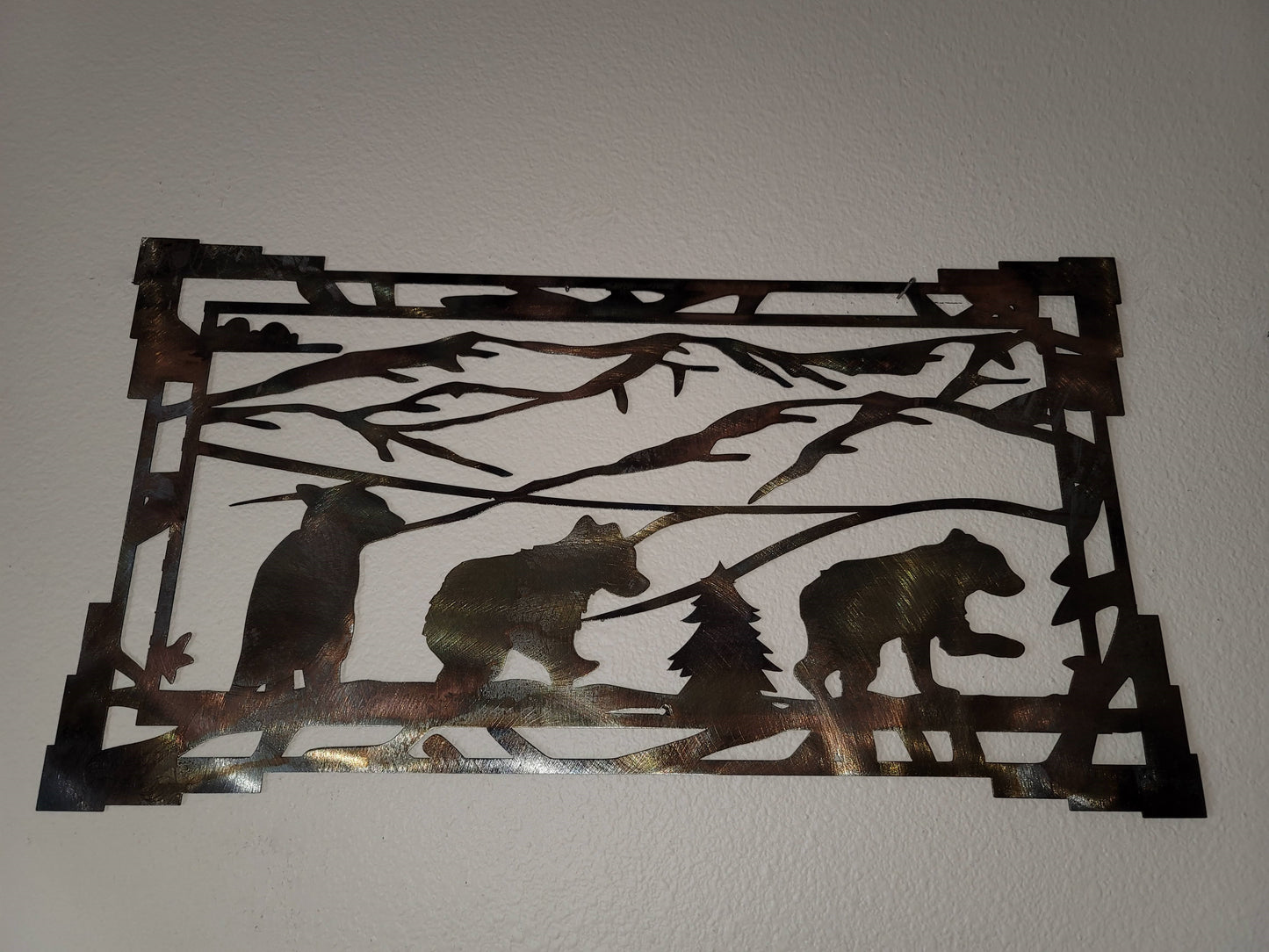 Southwest Style Bear Metal Wall Hanging