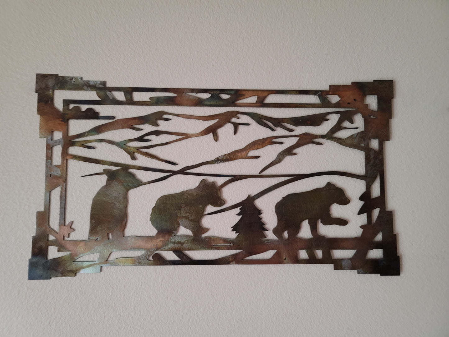 Southwest Style Bear Metal Wall Hanging