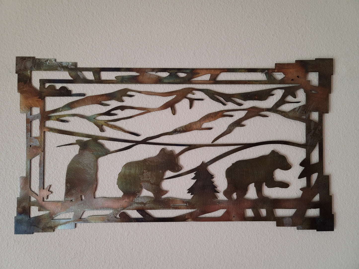 Southwest Style Bear Metal Wall Hanging