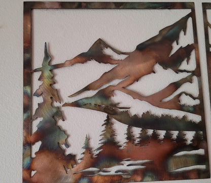 Deer Family Metal Wall Art | Rustic Wildlife Cabin Decor