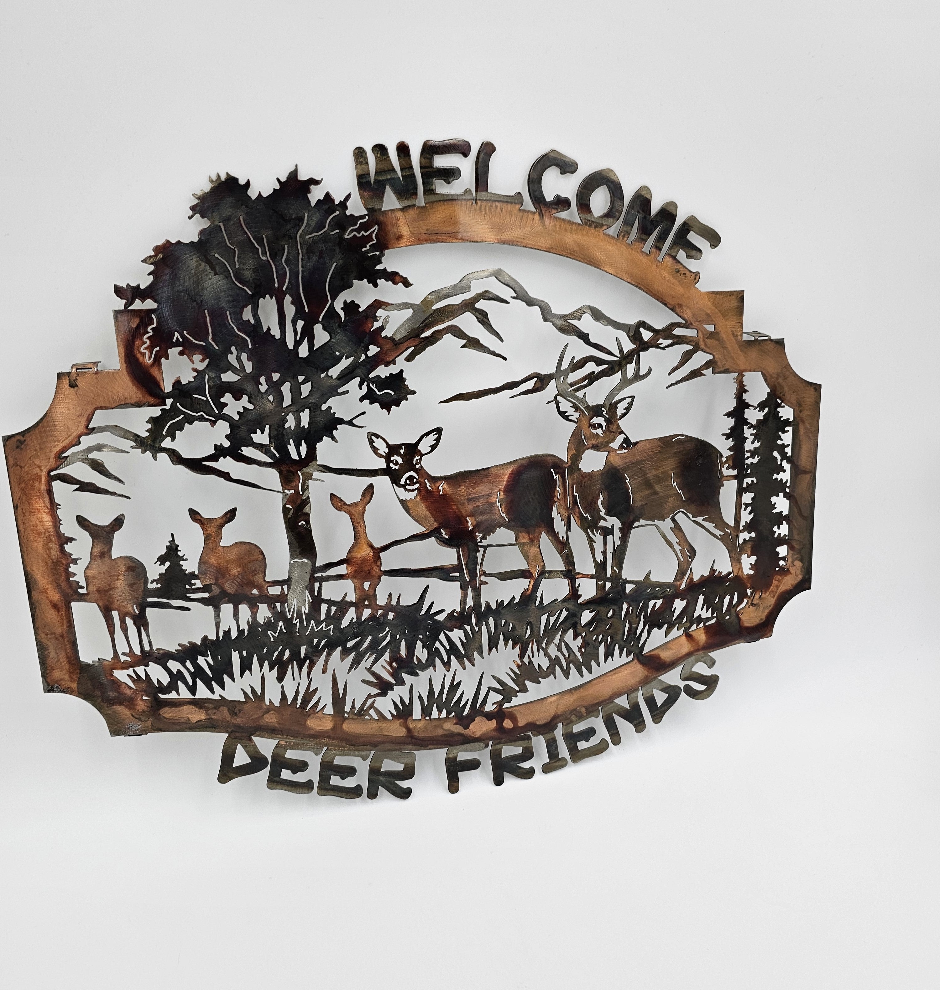 Welcome Deer Friends Hunters Lodge Sign Wall Hanging sale Room Decor 24