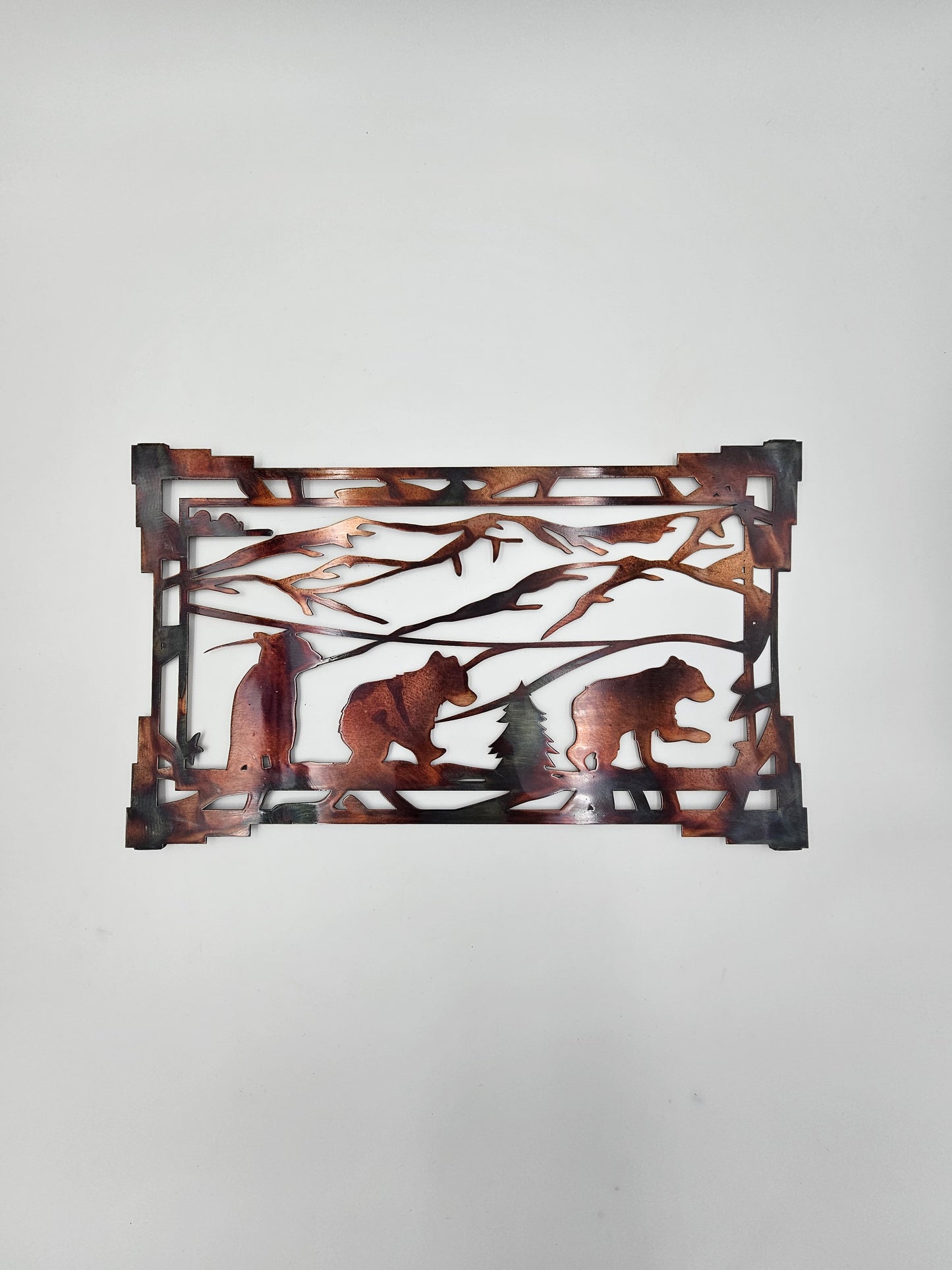 Bear Metal Wall Art | Bear Family Mountain Decor | Rustic Cabin Wall Hanging | Bear Lover Gift