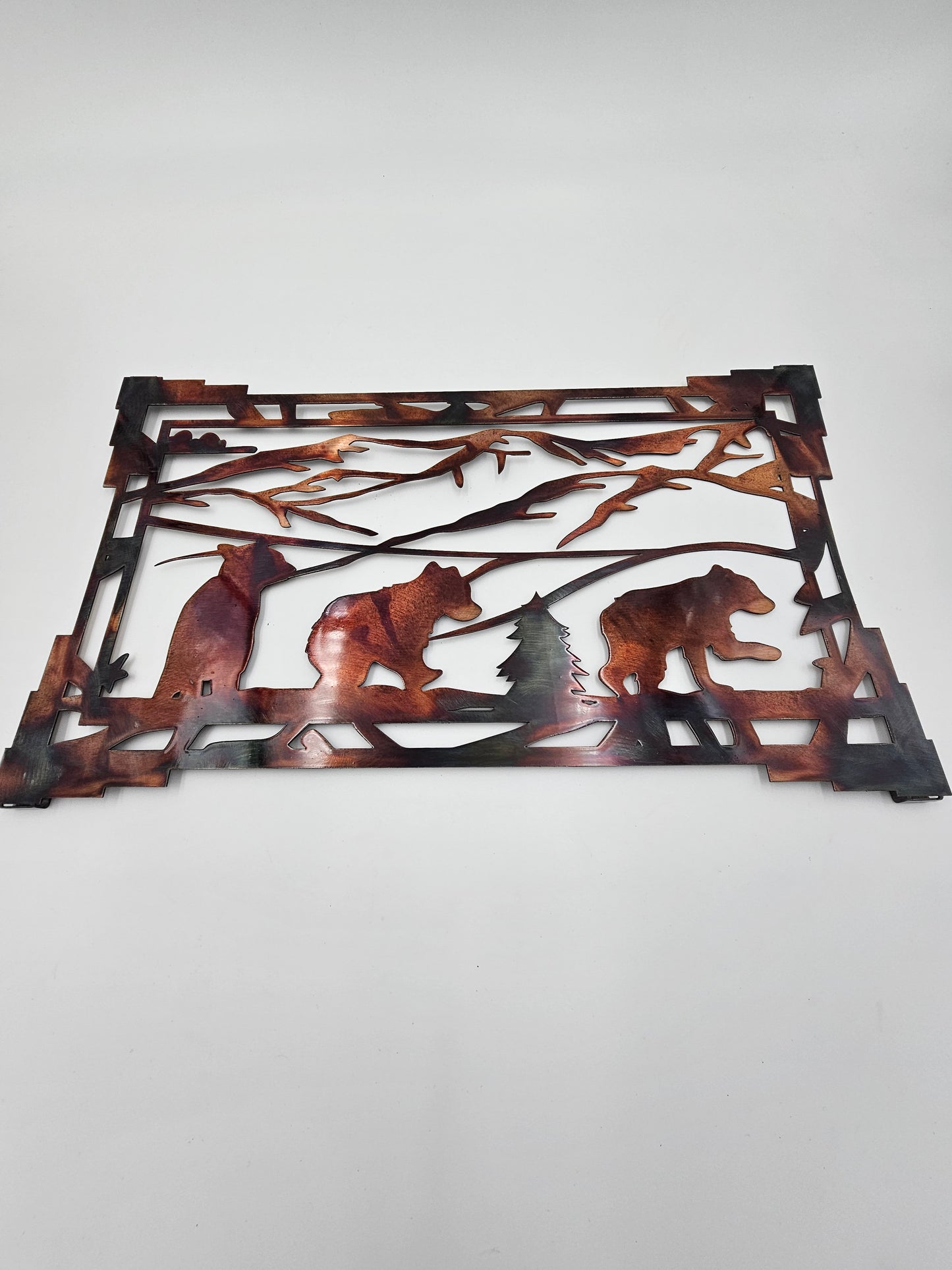 Bear Metal Wall Art | Bear Family Mountain Decor | Rustic Cabin Wall Hanging | Bear Lover Gift
