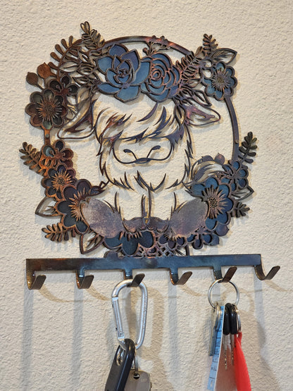 Highland Cow Key Rack