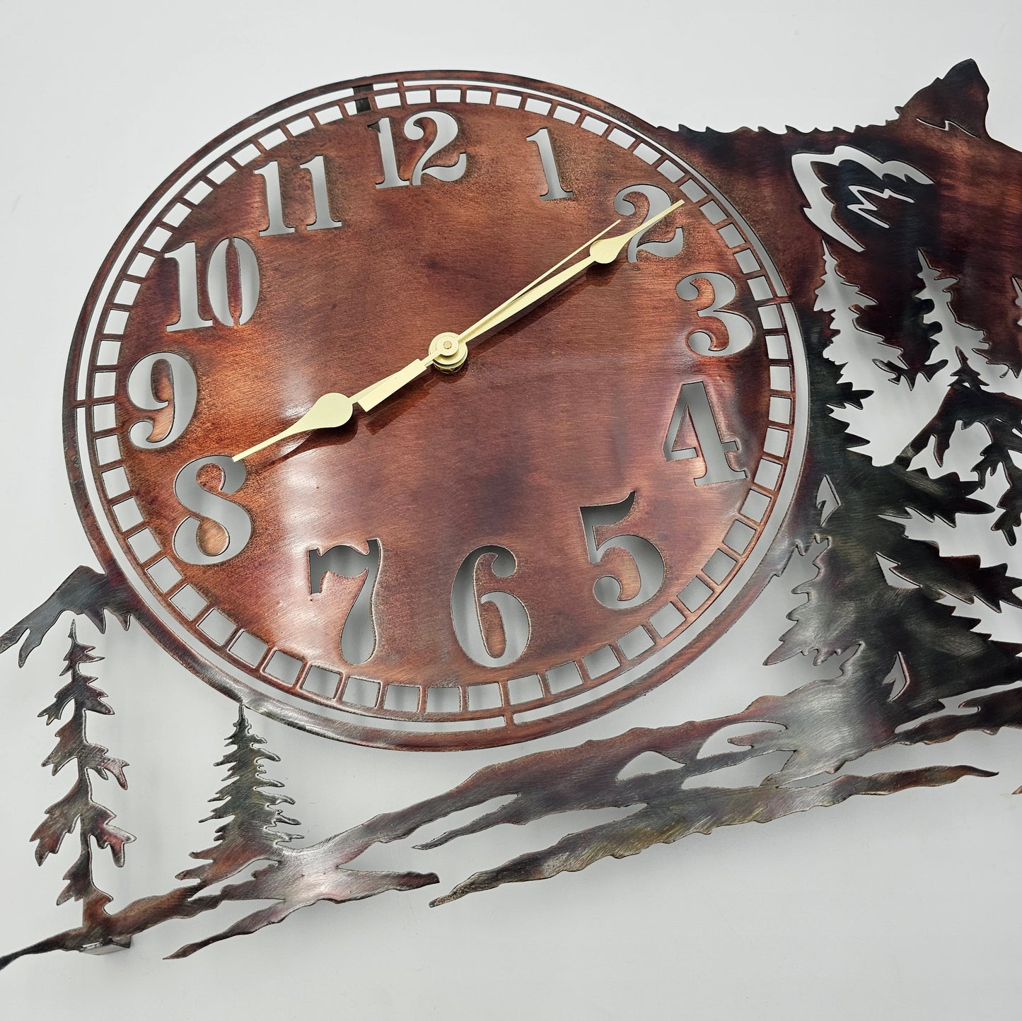 Bear Head Metal Wall Mounted Clock