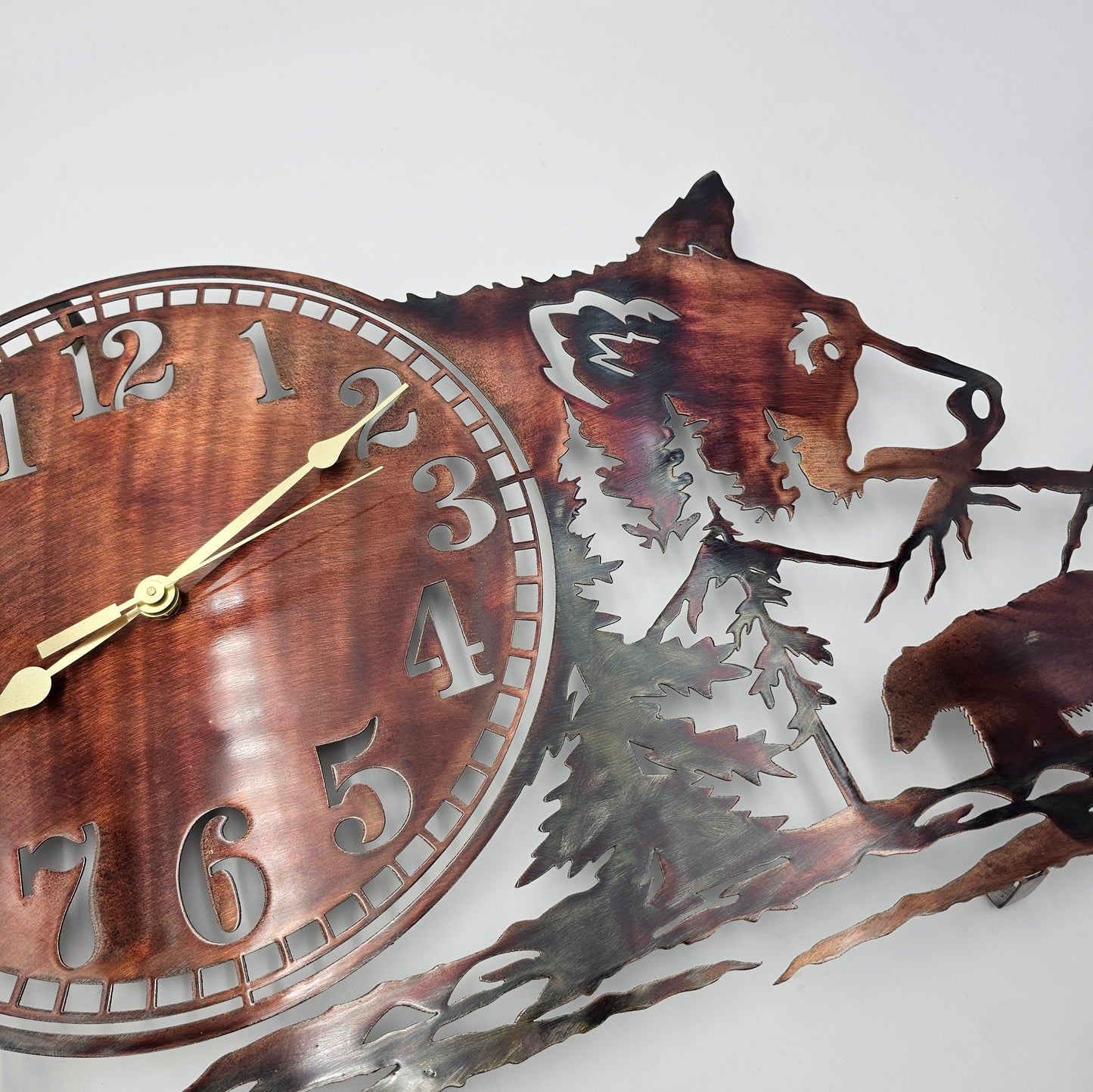 Bear Head Metal Wall Mounted Clock