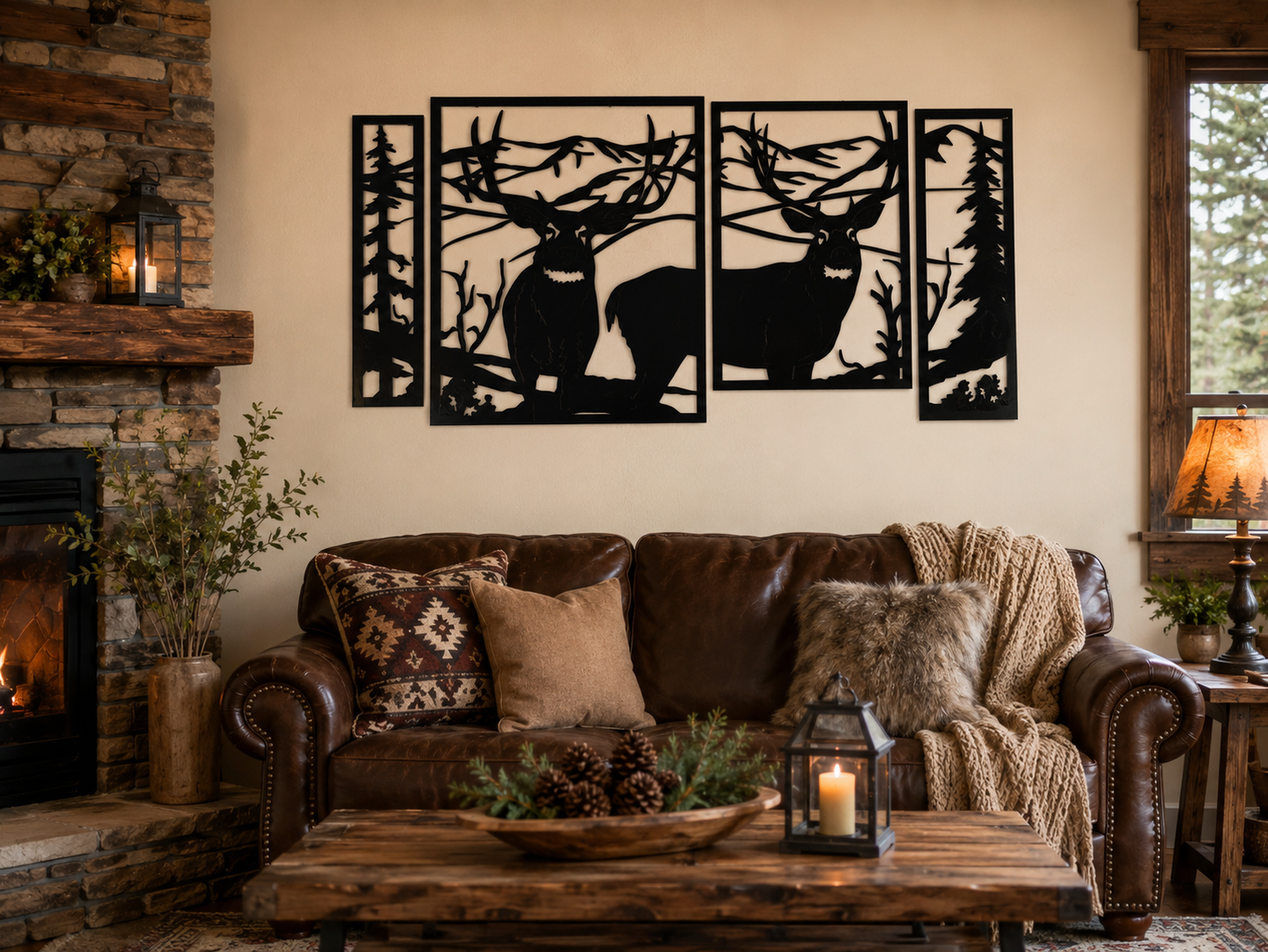 Deer Metal Wall Art | Mountain Wildlife Cabin & Lodge Decor