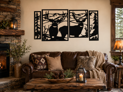 Deer Metal Wall Art | Mountain Wildlife Cabin & Lodge Decor