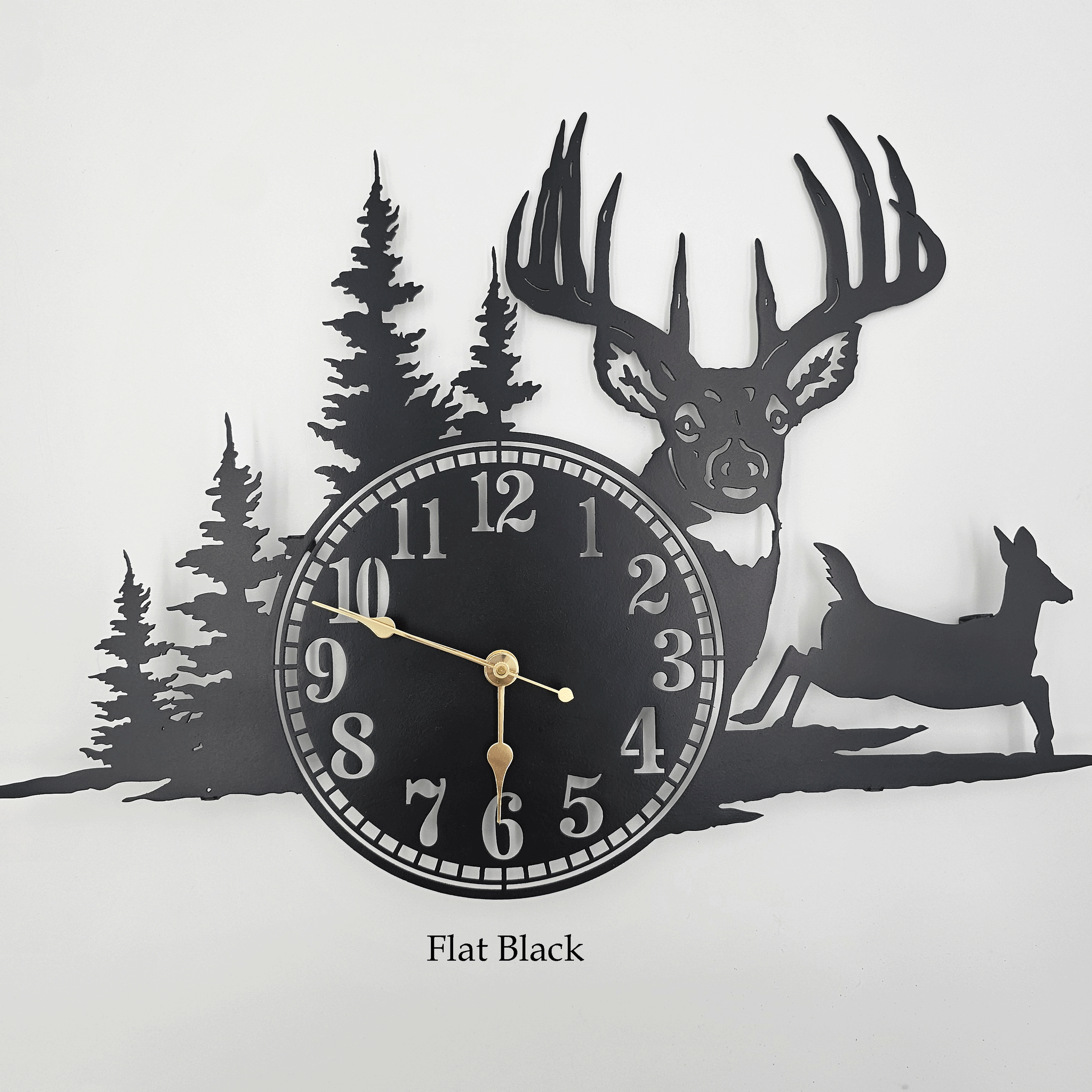 Rustic Metal Deer Wall Clock NEW LARGER SIZE