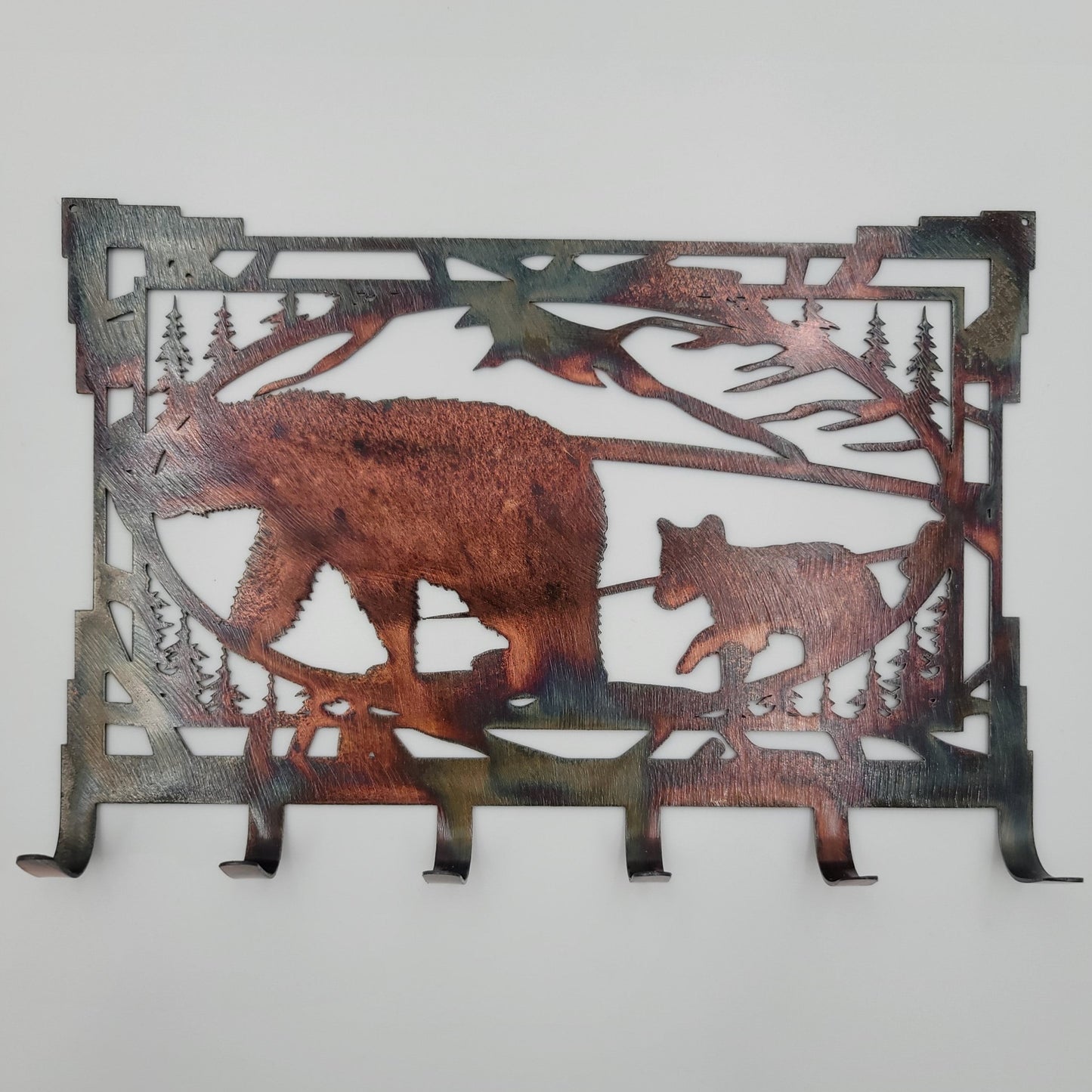 Grizzly Bear Rectangular Key Rack Front