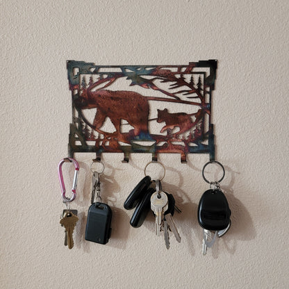 Grizzly Bear Key Rack with keys.