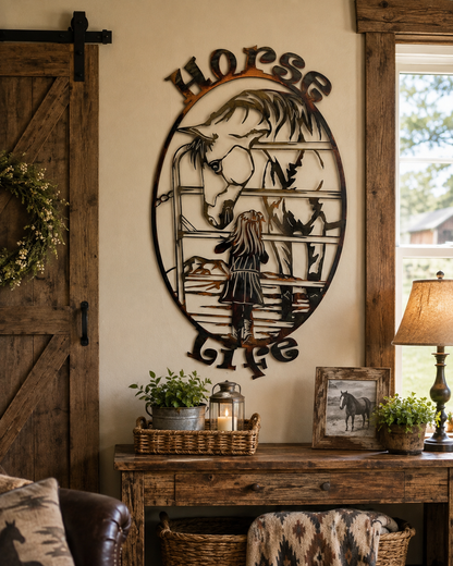 Horse Metal Wall Decor | Western Horse Lover Rustic Wall Decor