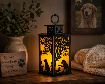 Dog Memorial Lantern | Pet Loss Sympathy Gift | Metal Dog Remembrance Candle Holder