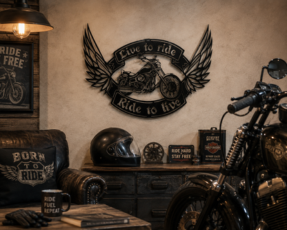 Motorcycle Metal Wall Art | Biker Garage & Man Cave Decor