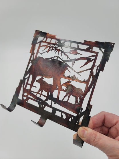 Momma Moose Square Metal Key Rack