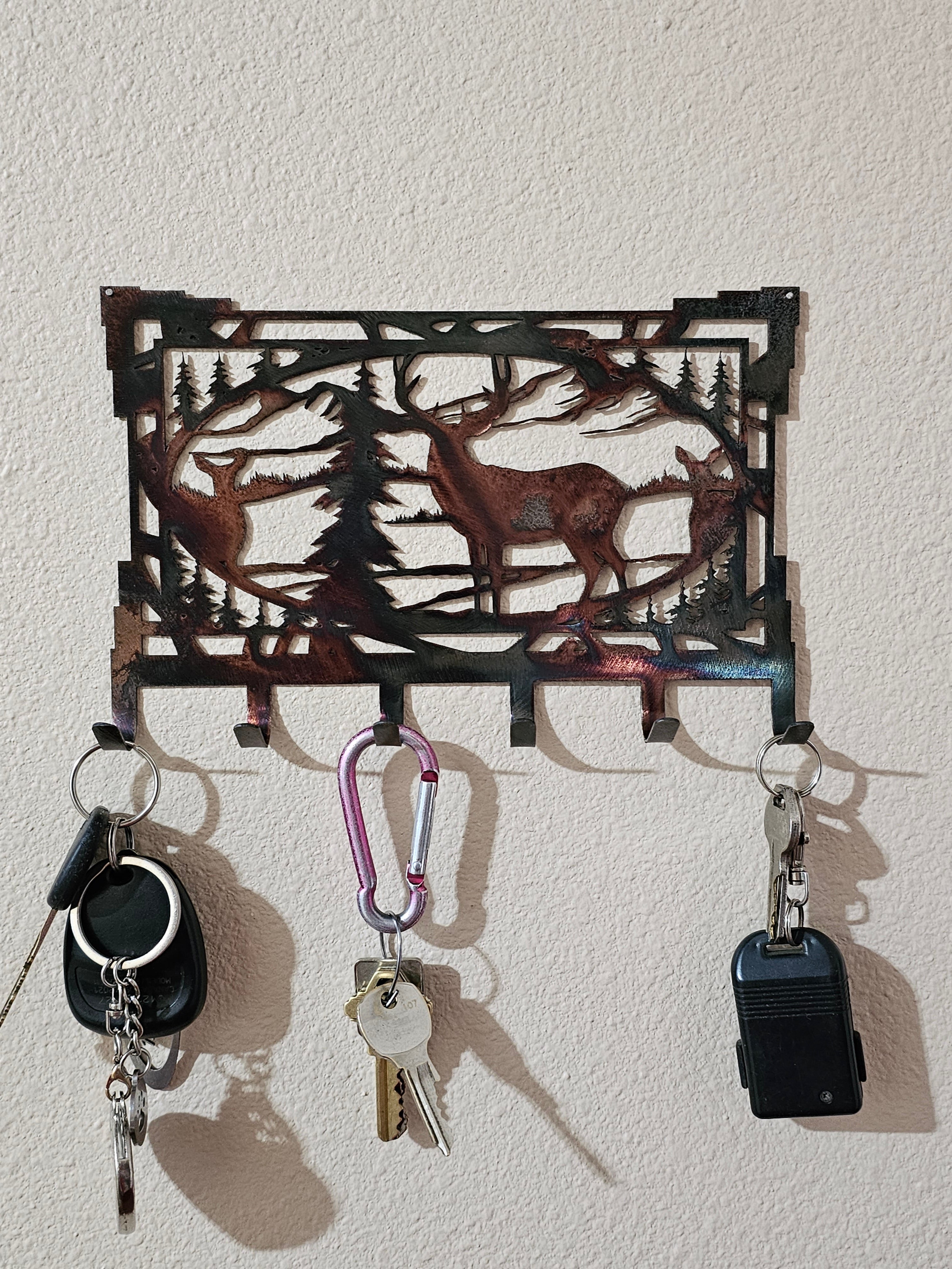 Metal Deer Rectangular Key Rack Personalized