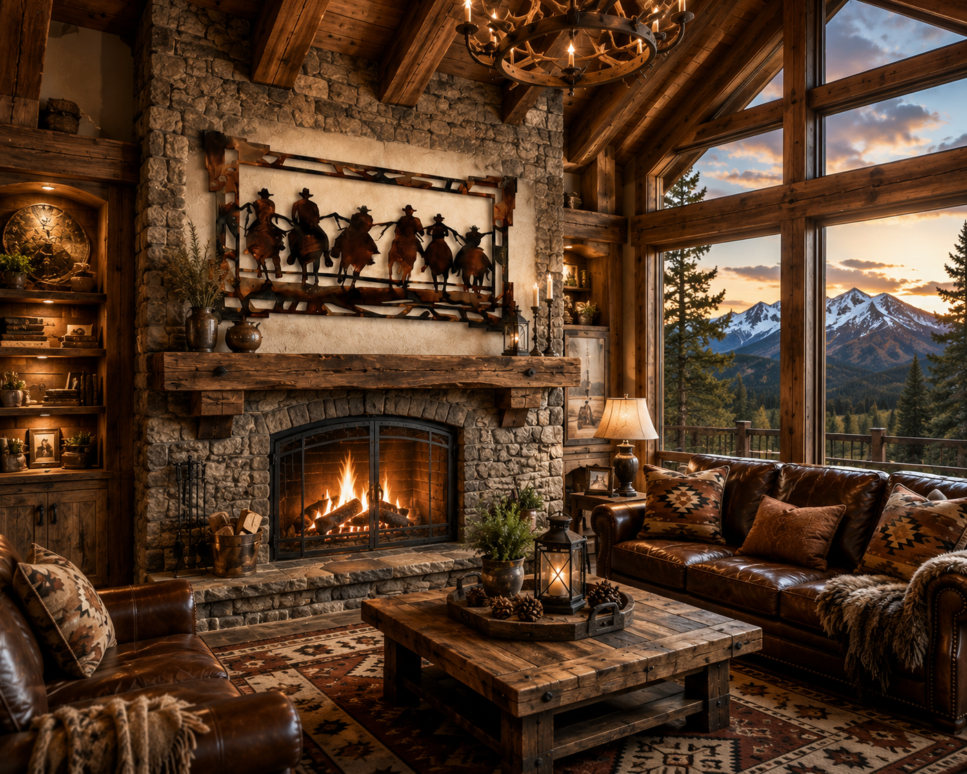 Western Cowboy & Horses Metal Wall Art | Rustic Cabin, Ranch & Lodge Decor