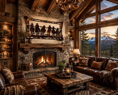 Western Cowboy & Horses Metal Wall Art | Rustic Cabin, Ranch & Lodge Decor