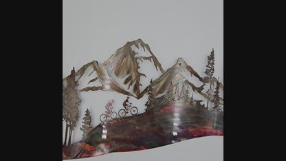 Mountain Bike Metal Wall Art | Personalized Cycling Wall Hanging | Rustic Outdoor Decor