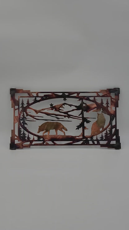 Southwest Style Wolf Metal Wall Art