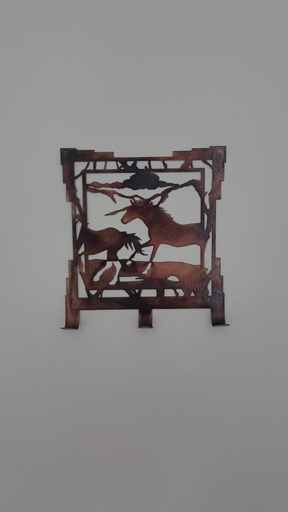 Rustic Metal Horse Key Rack