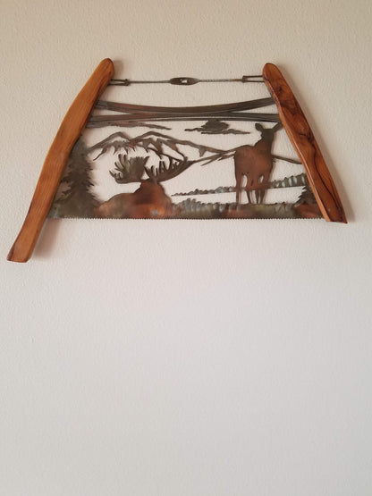 Moose Bow Saw Wall Hanging