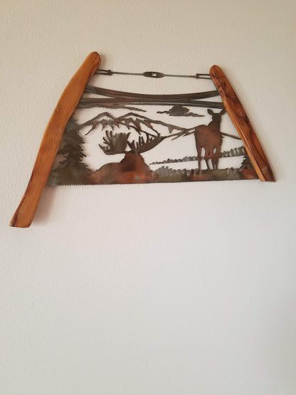 Moose Bow Saw Wall Hanging