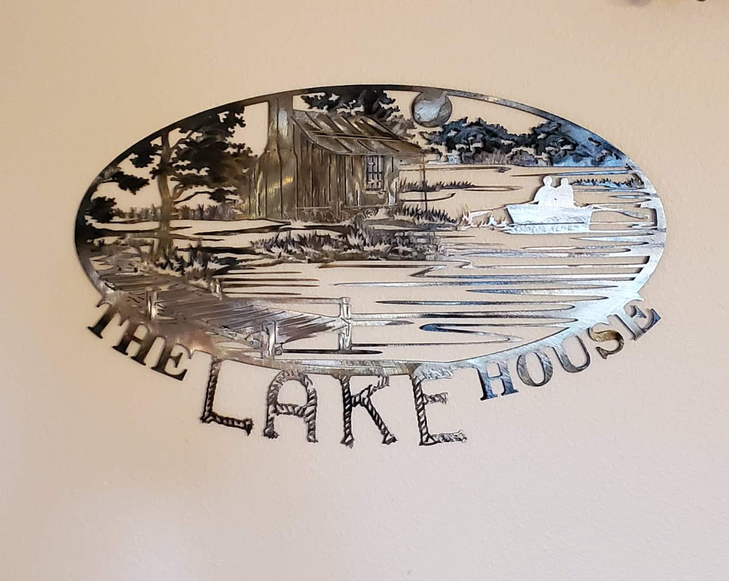 The Lake House Metal Wall Hanging Available in Five Colors