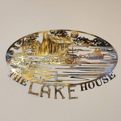 The Lake House Metal Wall Hanging Available in Five Colors