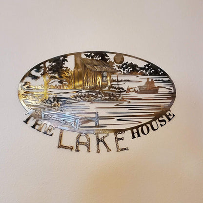 The Lake House Metal Wall Hanging Available in Five Colors