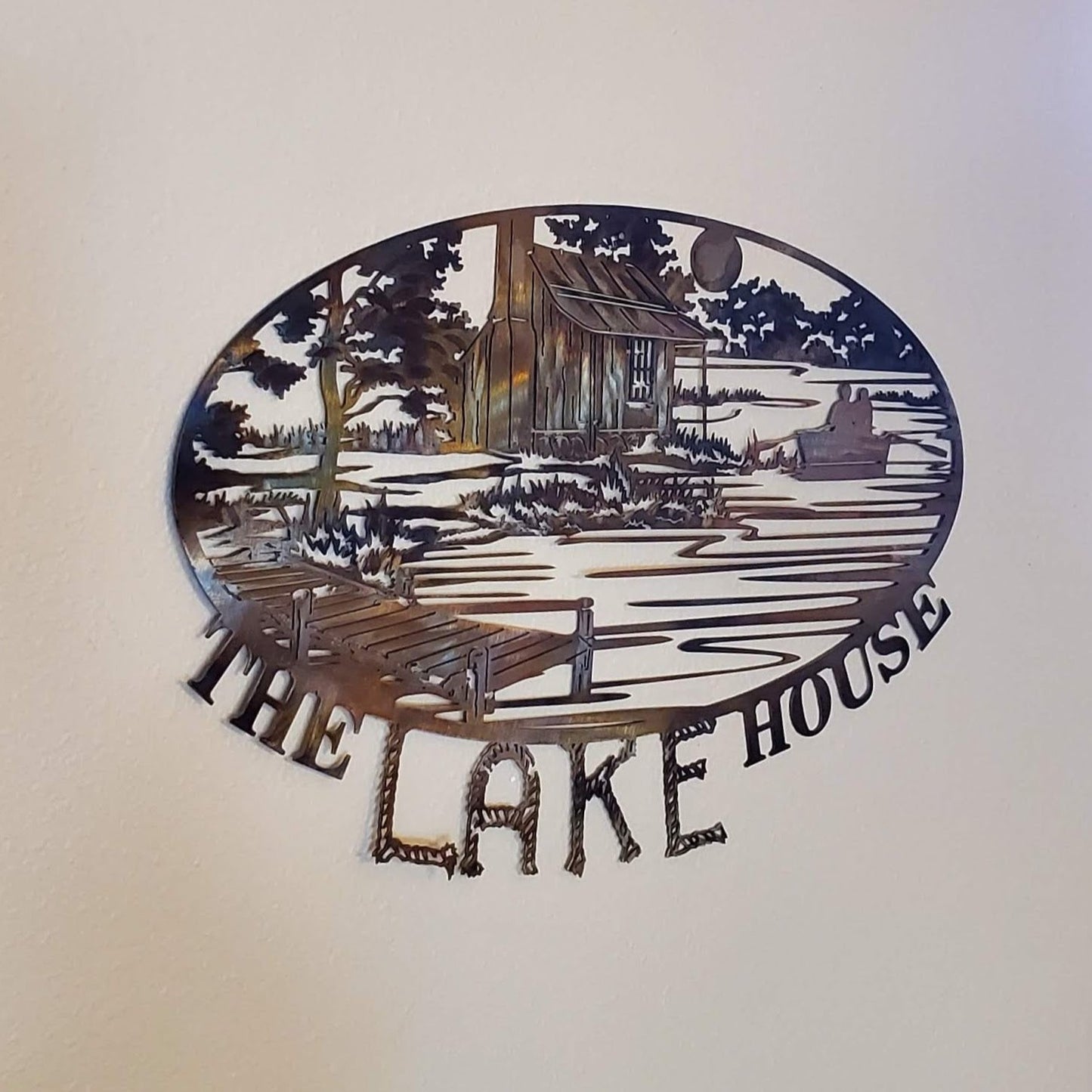 The Lake House Metal Wall Hanging Available in Five Colors