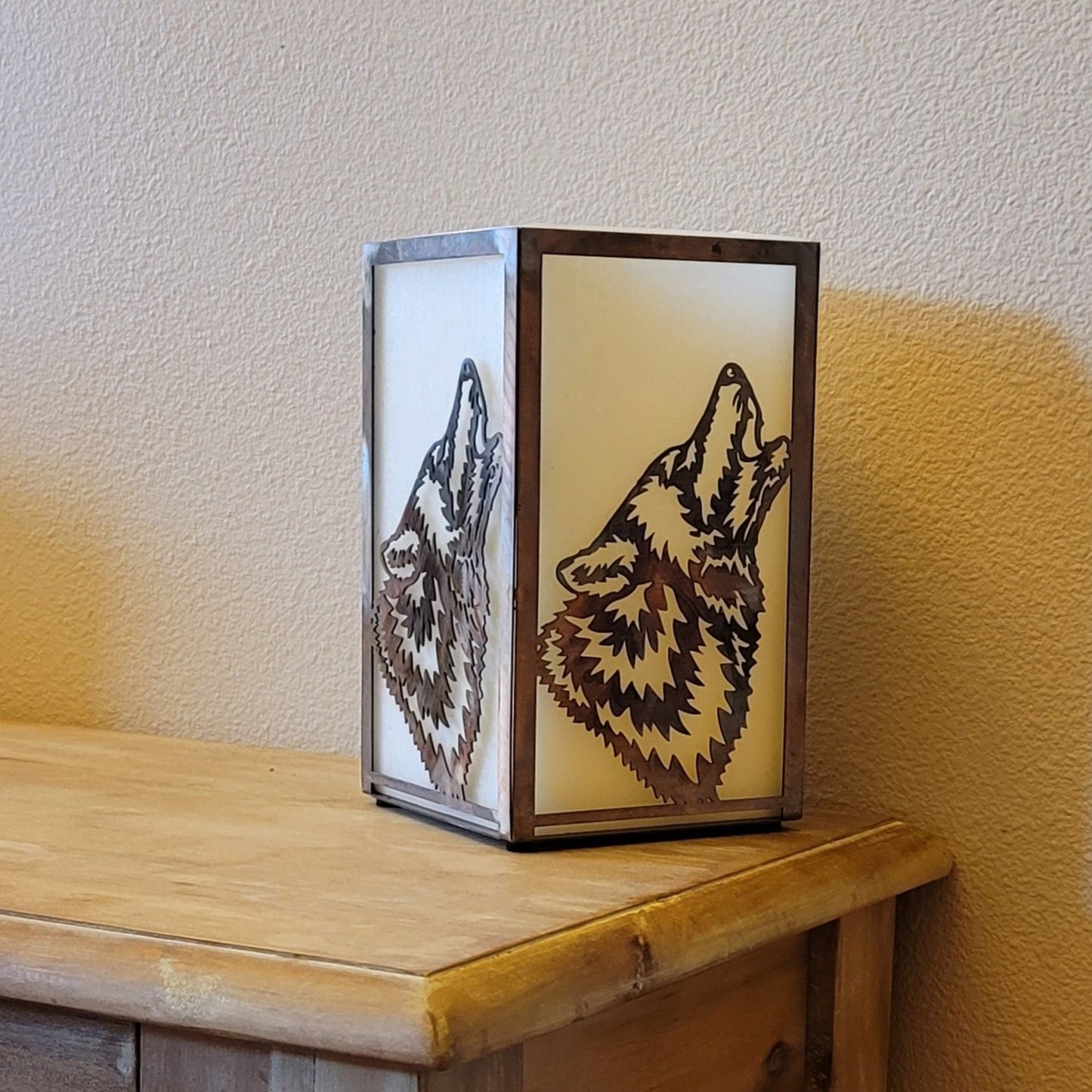 Wolf Head Metal Candle Holder 4 Color Options and 2 Sizes