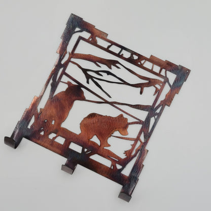 Southwest Bear Cubs Rustic Metal Key Rack