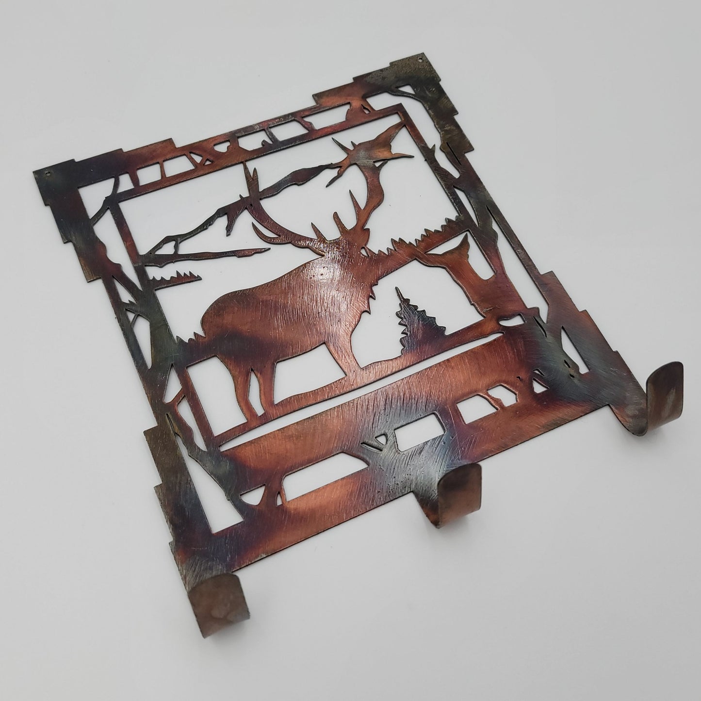 Southwest Elk Metal Key Rack