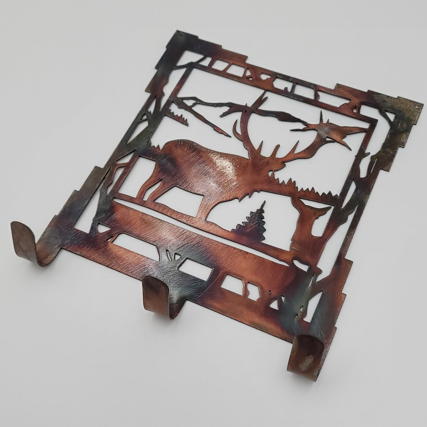 Southwest Elk Metal Key Rack