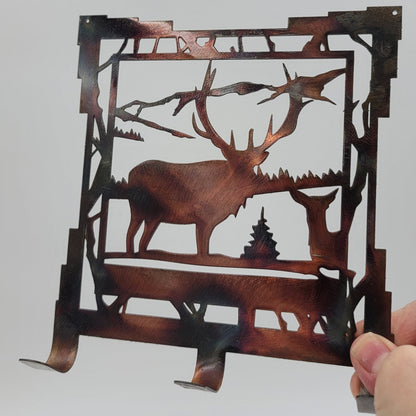 Southwest Elk Metal Key Rack