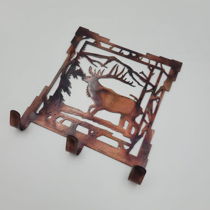 Southwest Elk Metal Key Rack