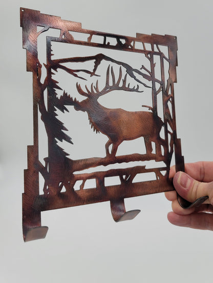 Southwest Elk Metal Key Rack